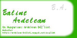 balint ardelean business card